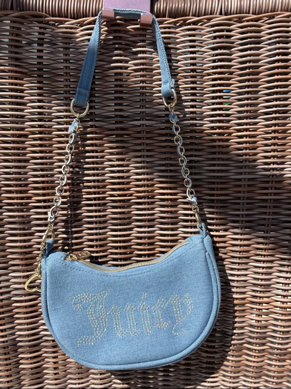 Juicy Couture Kids Mini Blue Denim Hobo Bag